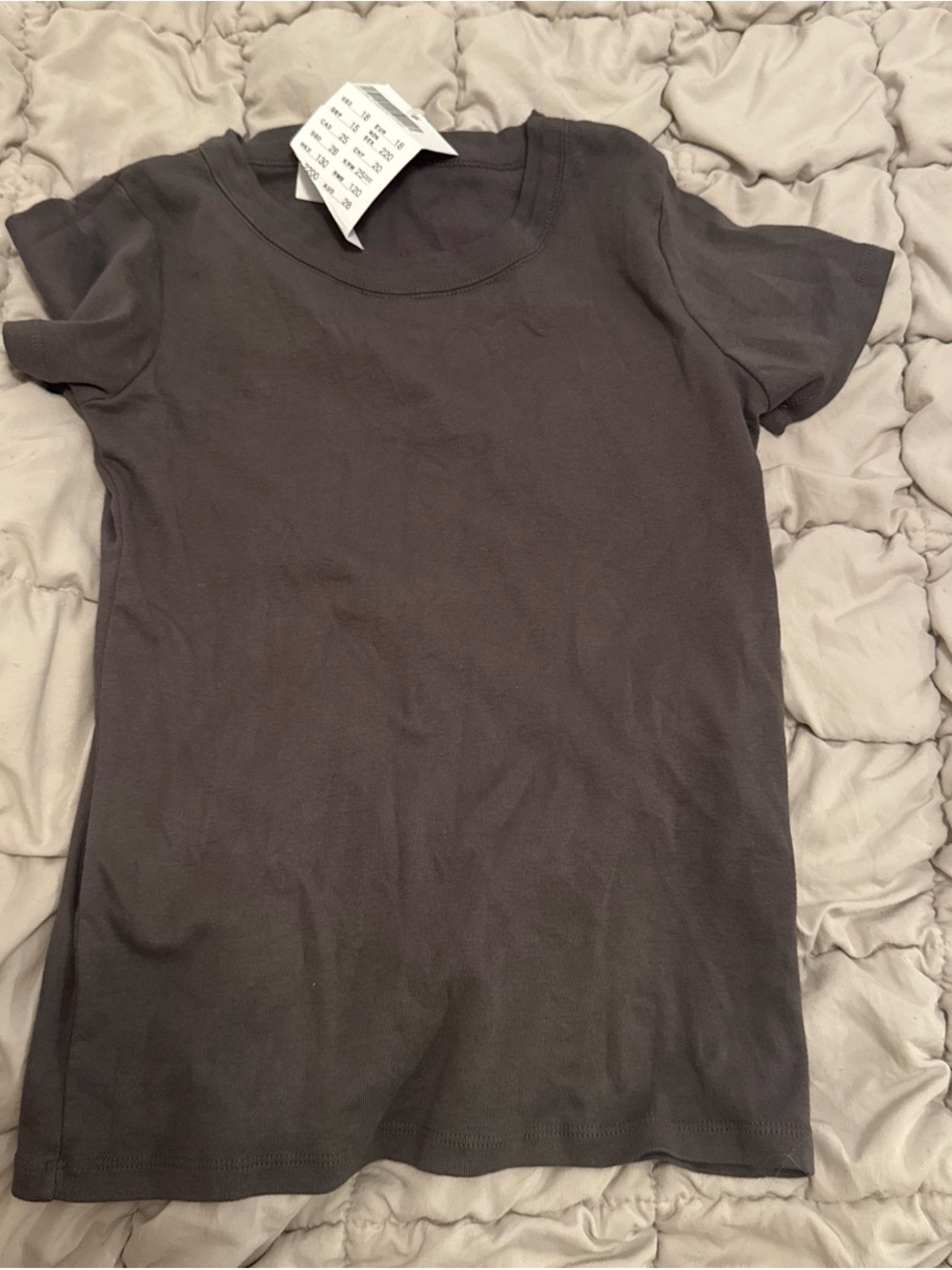 Brandy Melville Charcoal Short Sleeve Crew Tee